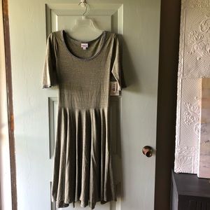 LuLaRoe |  NWT Nicole Medium Olive Heather Dress
